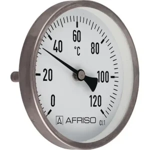 AFRISO Edelstahlthermometer, 0 - 120°C, 1/2'', 63 mm,Schutzrohr 40 mm Kostenloser Rückversand