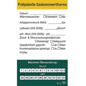 Top-Seller Prüfplaketten Wärmetauscher VPE 12 Stück