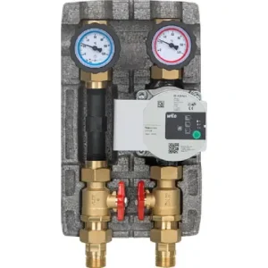 Heizkreisset Easyflow DN20 ungemischt, Wärmezählerstrecke mit Pumpe Grundfos UPM3S AUTO 15-60 Zertifiziert
