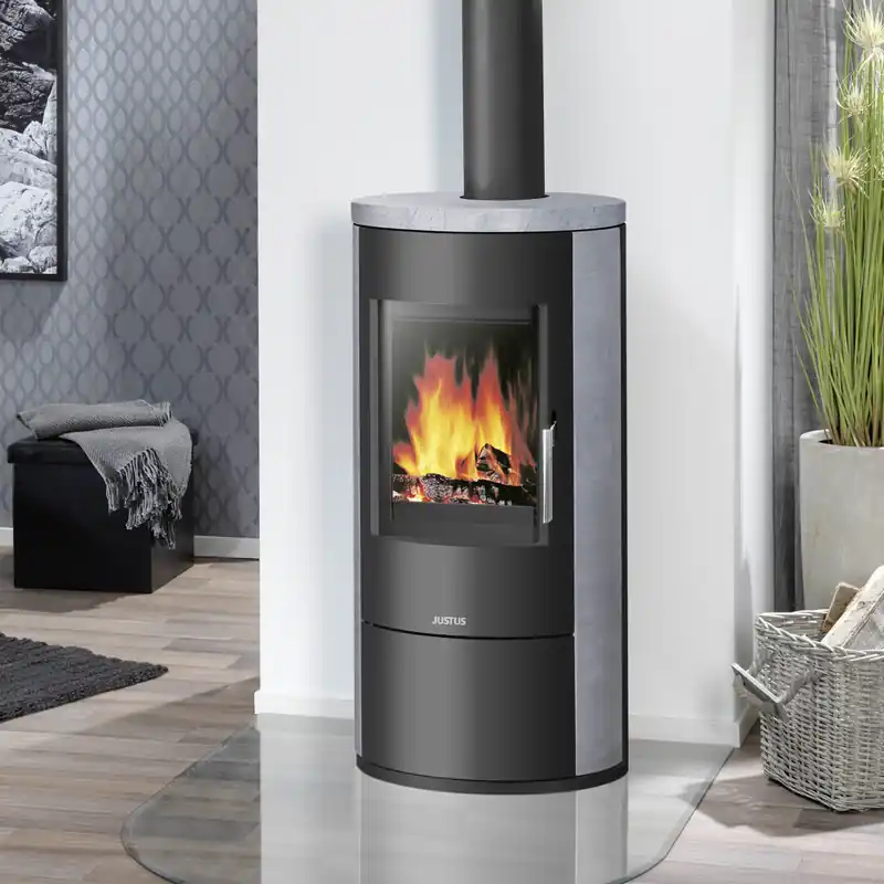 Kracherpreis Justus Austin 5 II Kaminofen Stahl Schwarz / Speckstein