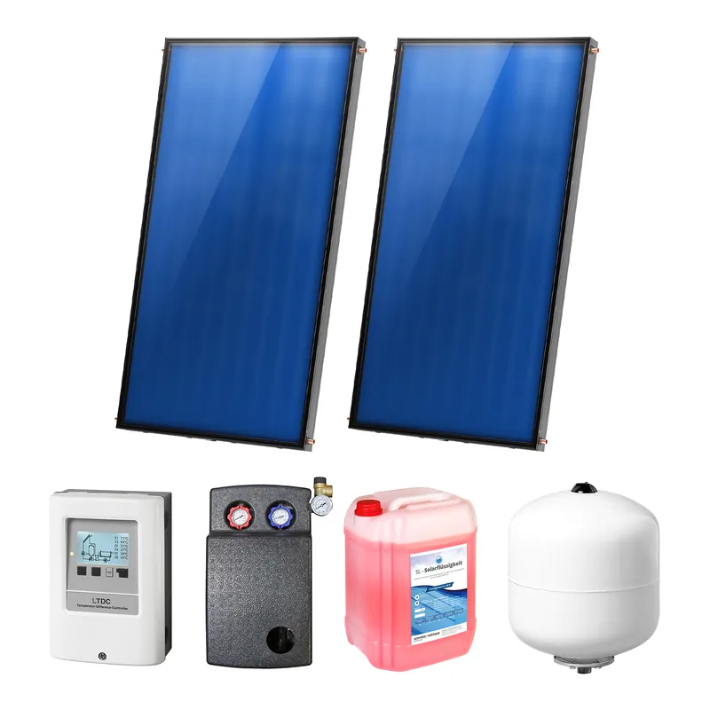 4,02 m² Sunex Flachkollektor-Set 1 2x Basicx 2.0 4C Top-Preis