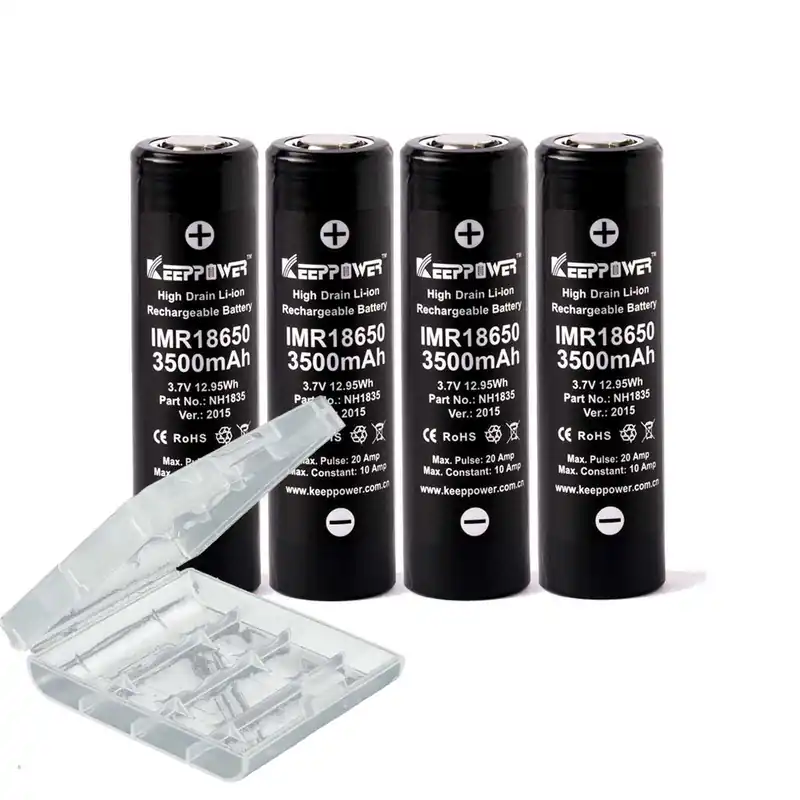 4 x Keeppower IMR18650 3,6V-3,7V 3500mAh - Lithium-Ionen-Akku mit Box Kostenloser Versand
