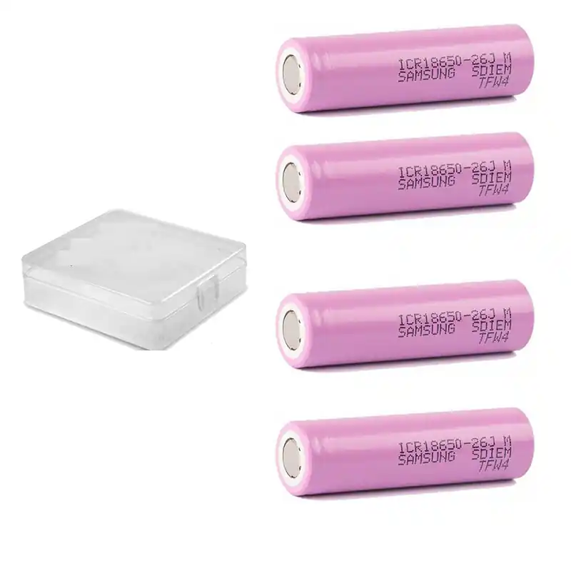 4 x Samsung ICR 18650-26J 3,6V-3,7V 2600mAh - Lithium-Ionen-Akku mit Box Kracherpreis