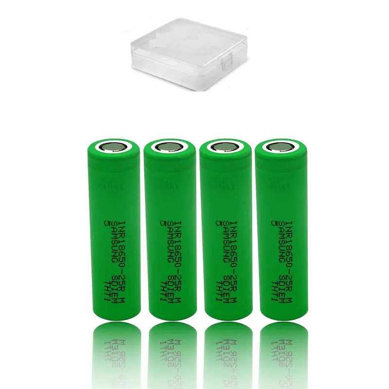 4 x Samsung INR 18650-25R 3,6V-3,7V 2500mAh - Lithium-Ionen-Akku mit Box Top-Angebot
