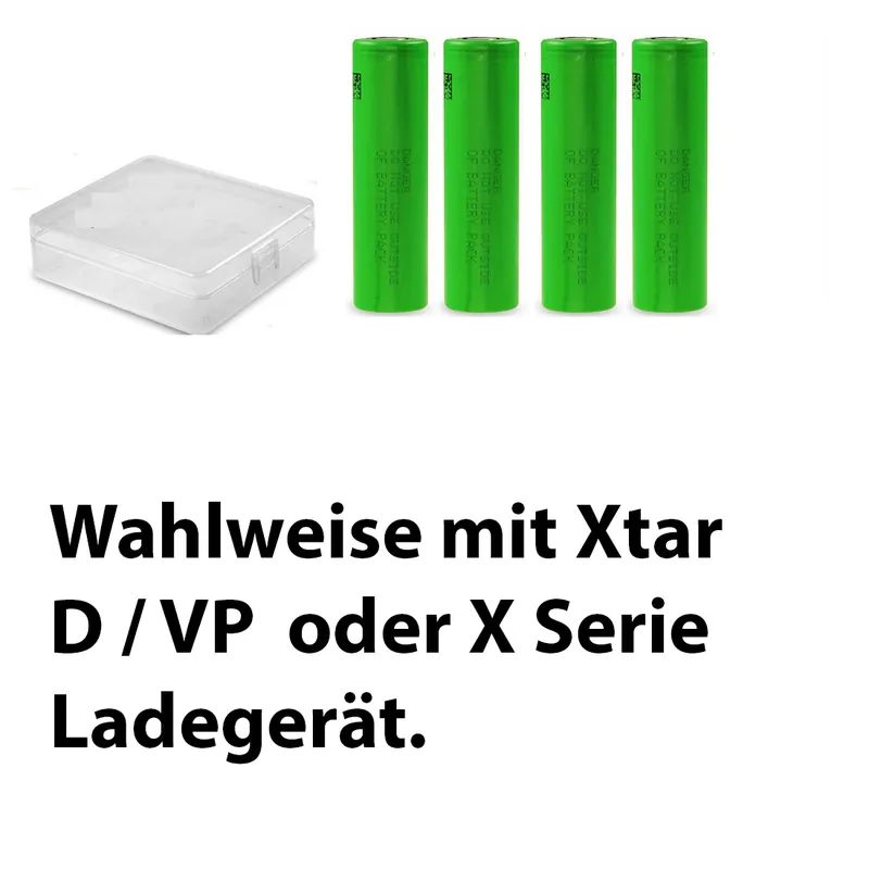 4 x Murata 18650 VTC5A 3,6V-3,7V 2600mAh - Lithium-Ionen-Akku - Xtar D / VP oder X Serien Ladegerät wählbar Günstig