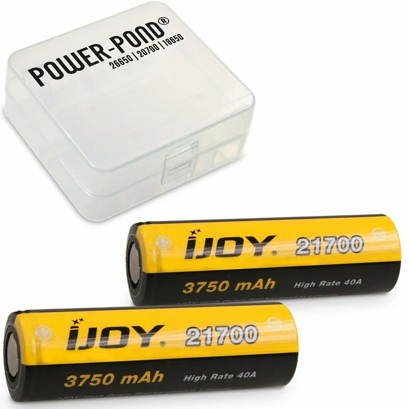 2 x Ijoy 21700 3,6V-3,7V 3750mAh - Lithium-Ionen-Akku mit Box Neue Ware