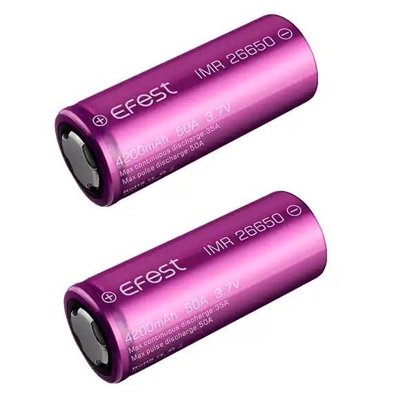 2 x Efest IMR 26650 3,6V-3,7V 4200mAh - Lithium-Ionen-Akku Kostenfreie Lieferung