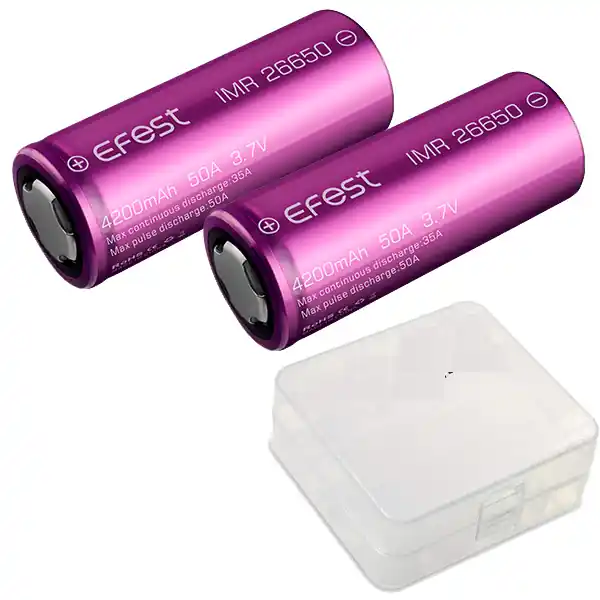 2 x Efest IMR 26650 3,6V-3,7V 4200mAh - Lithium-Ionen-Akku mit Box Preisreduziert